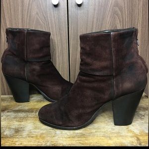 RAG & BONE MAROON NEWBURY SUEDE BOOTIES SIZE 38